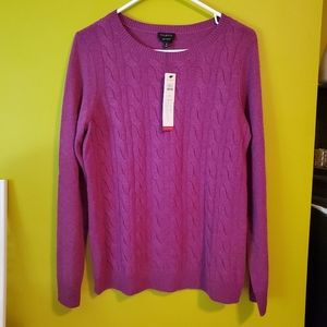 TALBOTS 💯% PURE CASHMERE SWEATER MEDIUM F.PINK